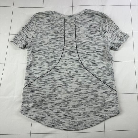 Lululemon Top Womens 4 White Black Long Distance Tiger Space Dye Athletic Gym - Picture 4 of 9